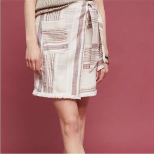 HOLDING HORSES Striped Mini Skirt - Cream and Brown